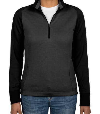 Nike Women's Dri-FIT Half Zip Performance Pullover - Anthracite Heather / Black