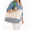 Large Gusseted Patterned Bottom Tote - Other View: 1