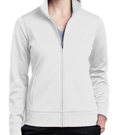 Sport-Tek Women's Sport-Wick Tech Fleece Full Zip Jacket - White