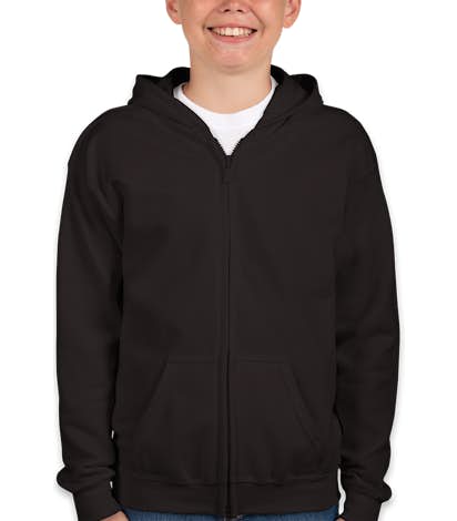 Canada - Gildan Youth Midweight Zip Hoodie - Black