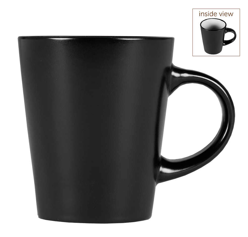 Laser Engraved 12 oz Ceramic Two-Tone Noir Mug