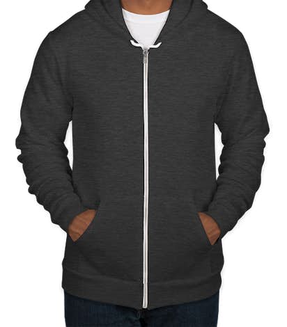 American Apparel USA-Made Flex Fleece Zip Hoodie - Dark Heather Grey