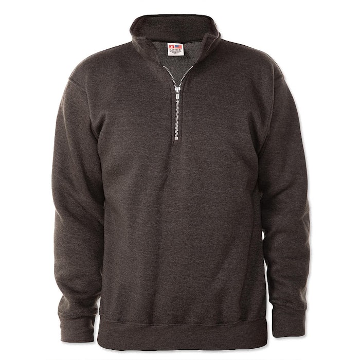 Custom Bayside USA-Made Quarter-Zip Pullover Sweatshirt - Design ...