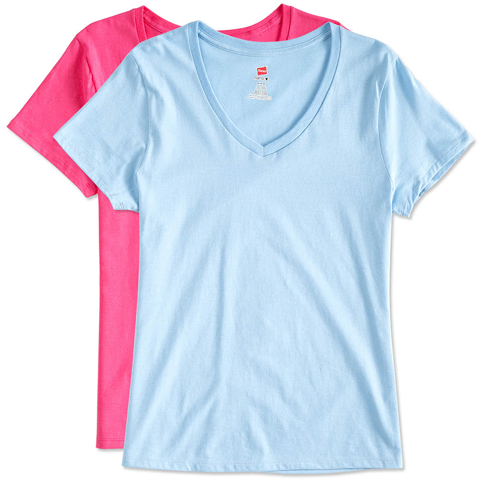 hanes v neck t shirts