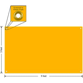Full Color 5' x 3' Vinyl Banner - Color: Athletic Gold