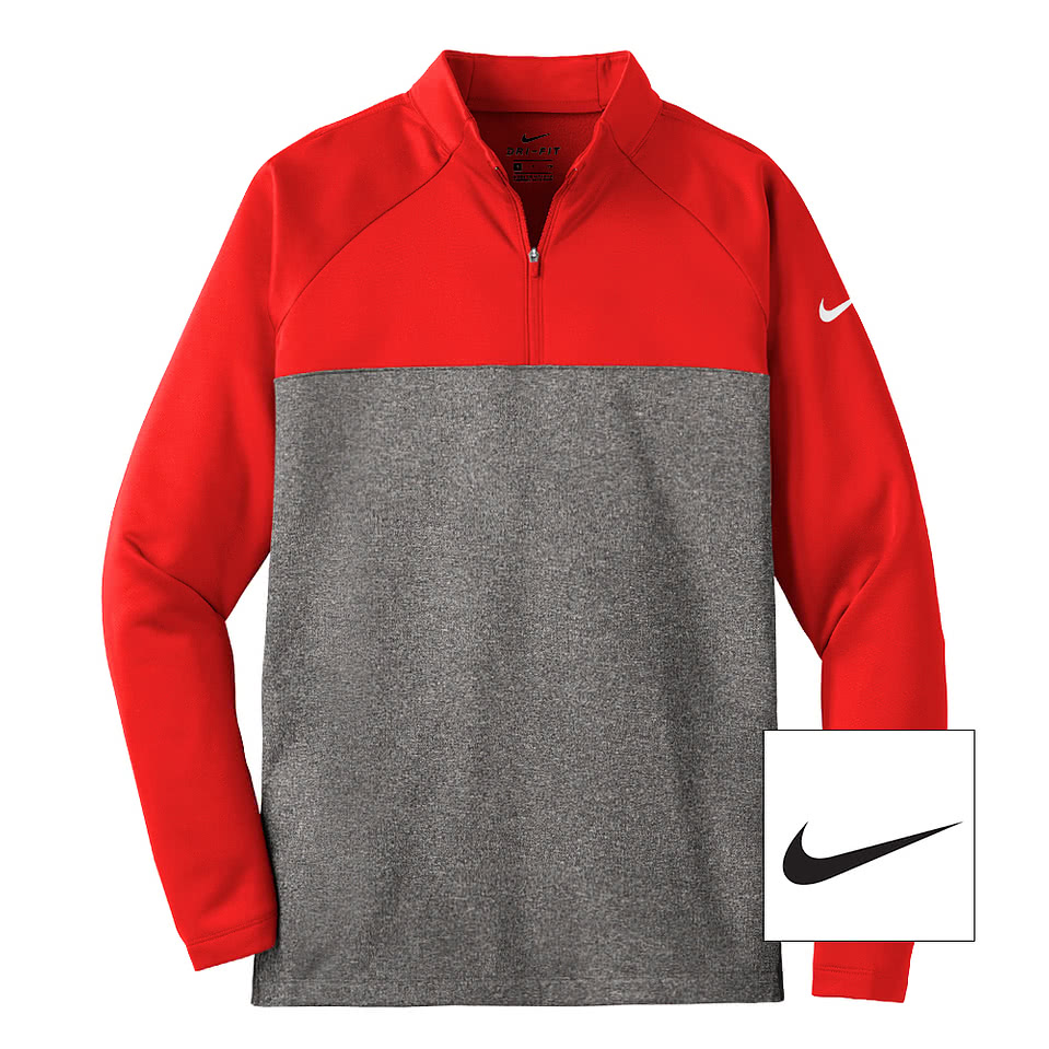 red nike half zip pullover