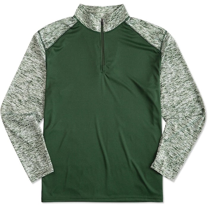 Badger Contrast Melange Quarter Zip Performance Shirt