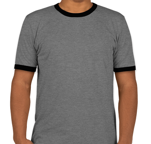 Bella + Canvas Ringer T-shirt - Color: Deep Heather / Black