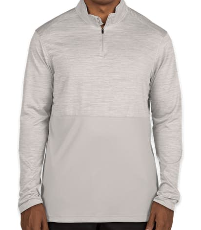 Augusta Tonal Heather Quarter Zip Performance Shirt - Silver