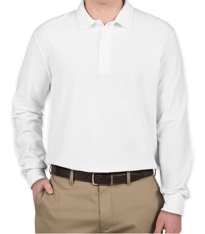 Canada - Gildan DryBlend Double Pique Long Sleeve Polo - White