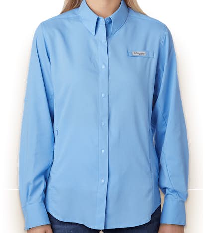 Columbia Women's Tamiami Long Sleeve Shirt - White Cap Blue
