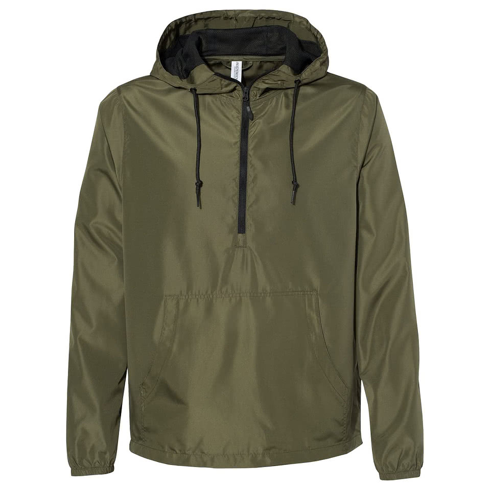 the north face logo quarter zipped windbreaker lightweight jacket