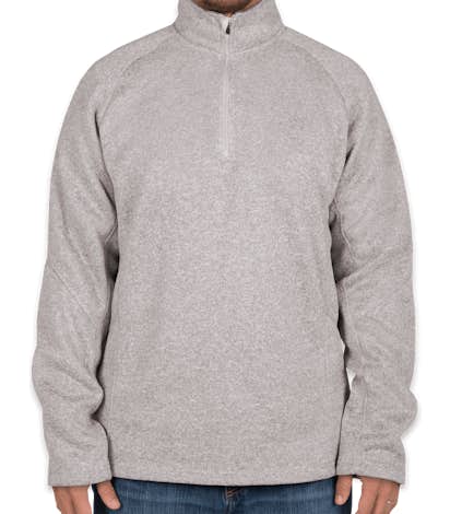 Devon & Jones Quarter Zip Sweater Fleece Pullover - Grey Heather