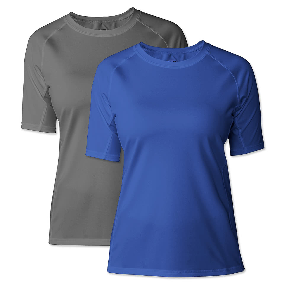 Custom SportTek Women's Rash Guard Shirt Design Rash Guards & Swim