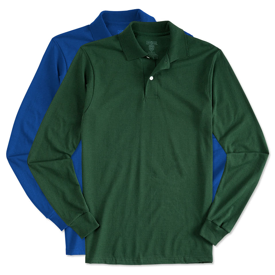 jerzees long sleeve polo