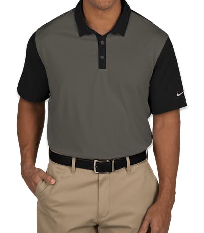 Nike Golf Dri-FIT Colorblock Icon Performance Polo - Dark Grey / Black