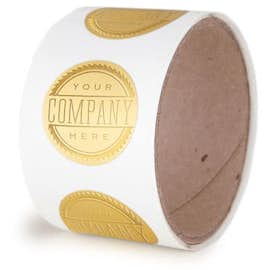 Embossed 1.5 in. Circle Roll Labels (500 per roll)