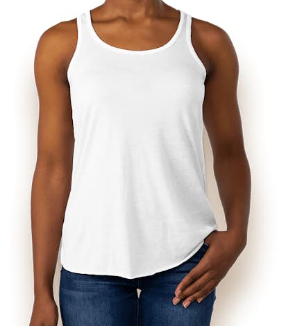 Bella + Canvas Women's Flowy Racerback Tank - White