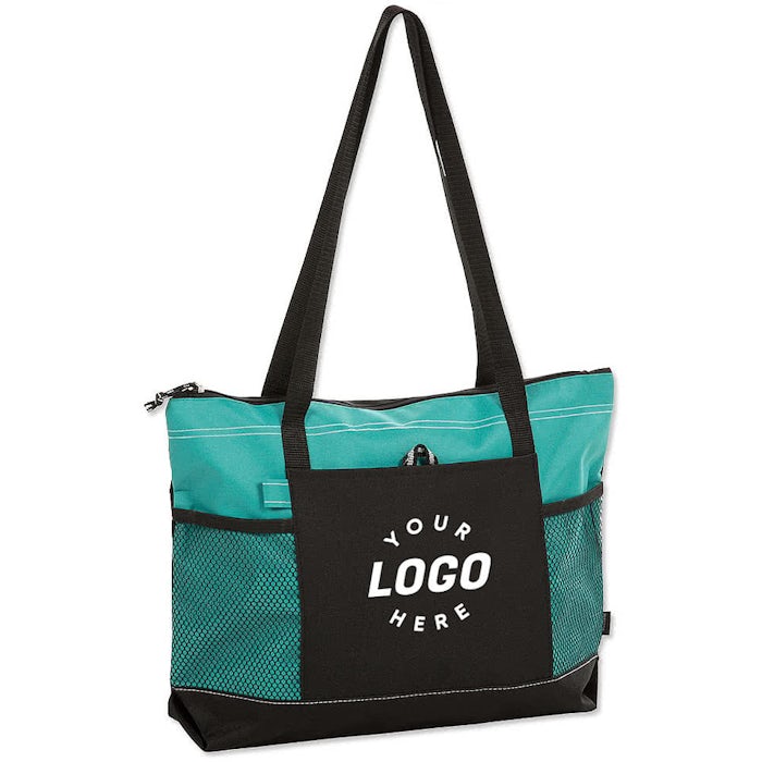 Large Multi-Pocket Zippered Tote