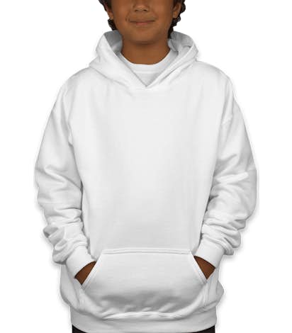 Gildan Youth Midweight 50/50 Pullover Hoodie - White