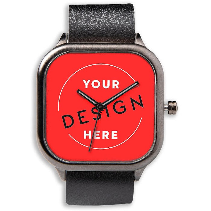 Gunmetal Watch with Vegan Leather Band