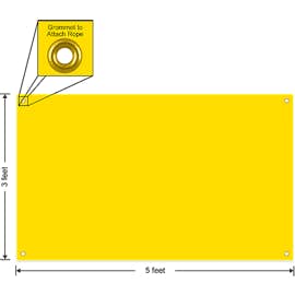 Full Color 5' x 3' Vinyl Banner - Color: Yellow