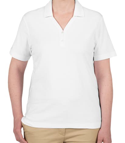 Devon & Jones Women's Pima Pique Polo - White