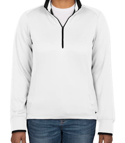 Nike Golf Women's Dri-FIT Half Zip Performance Pullover - White / Black