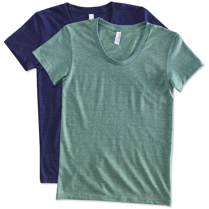 American Apparel Women's Slim Fit Tri-Blend Track T-shirt