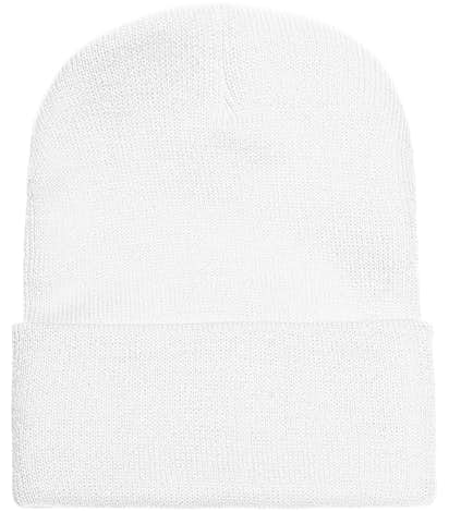 Yupoong Solid Knit Hat - White