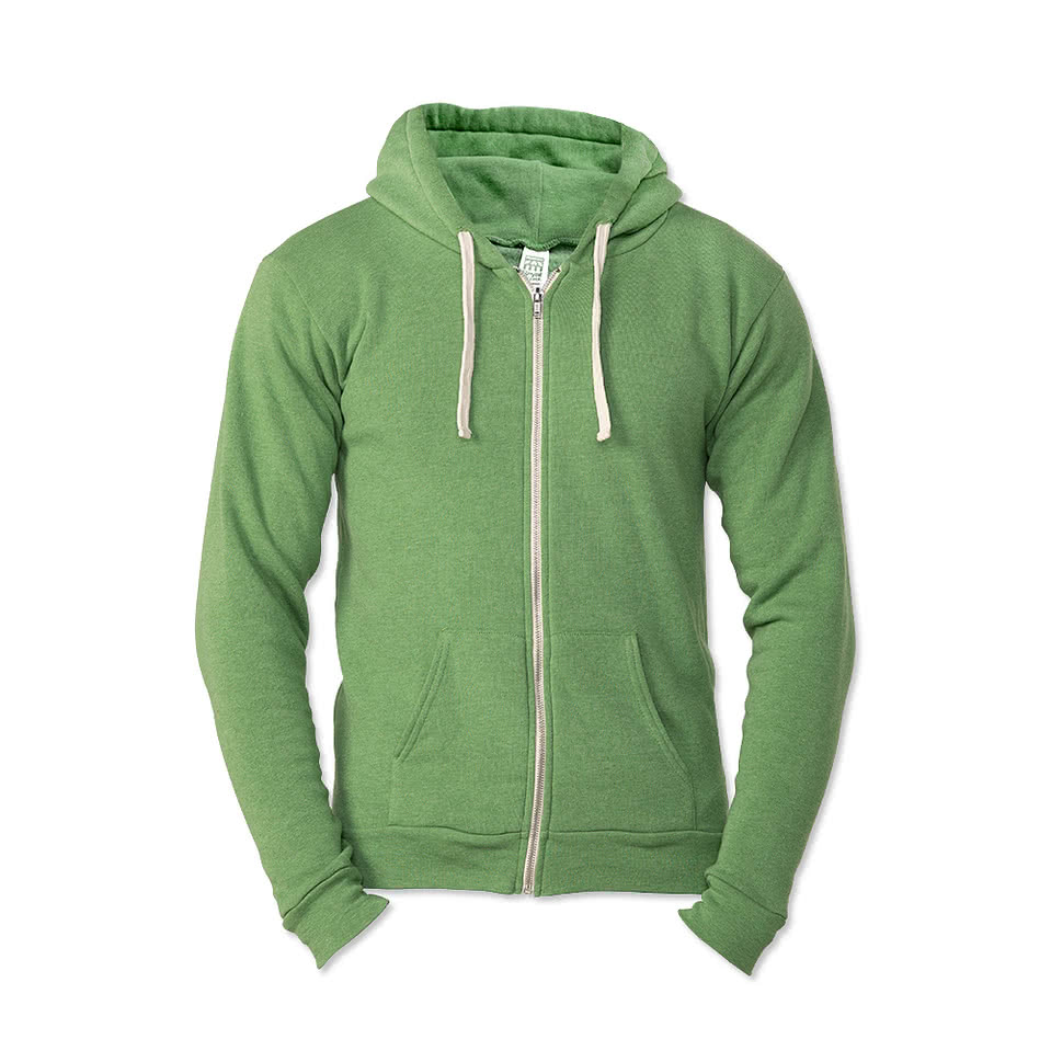 Custom Royal Apparel USAMade Organic Eco Zip Hoodie Design Full Zip