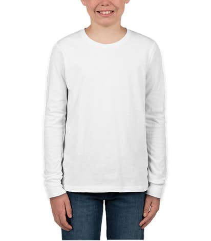 Bella + Canvas Youth Long Sleeve Jersey T-shirt - White