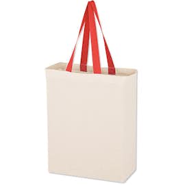 Lightweight Contrast Handles Cotton Canvas Tote Bag
