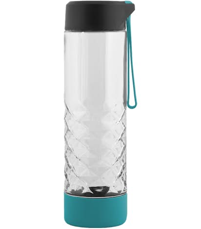 20 oz. Geometric Glass Bottle - Turquoise