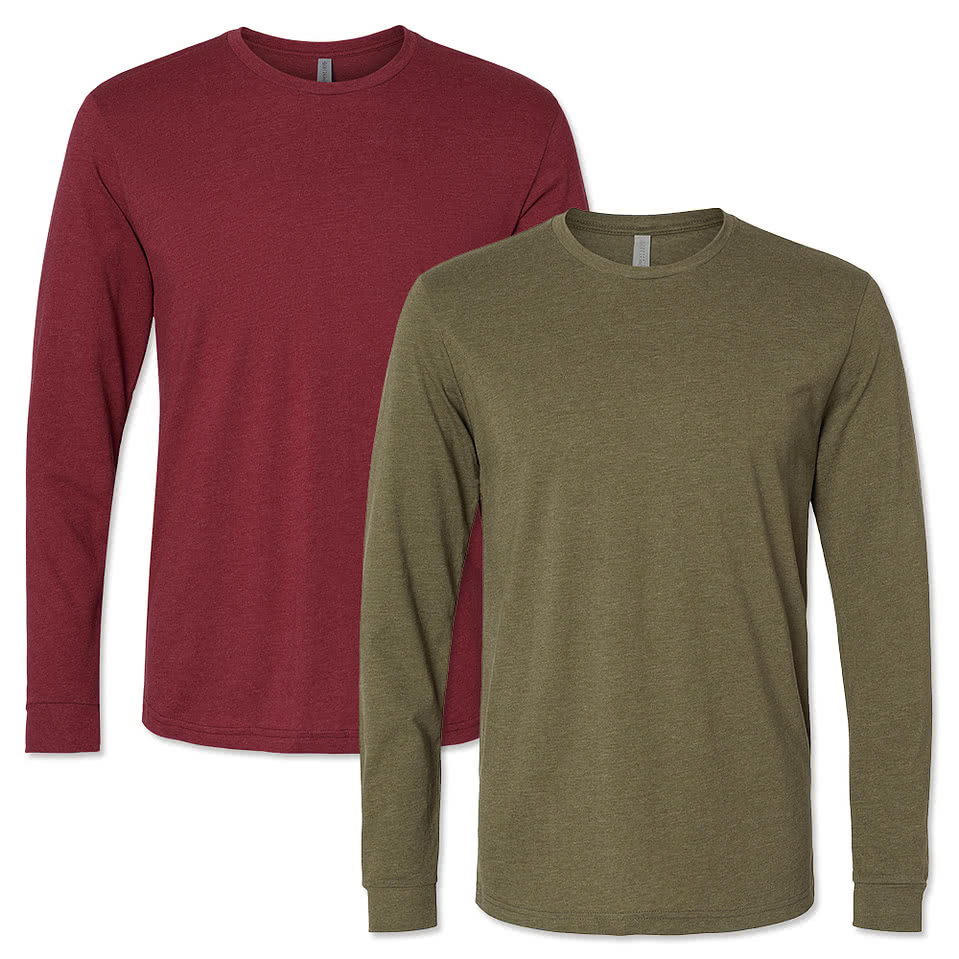 Custom Next Level Jersey Blend Long Sleeve Tshirt Design Long Sleeve