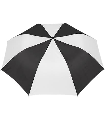 Arc Auto Open Multi-Tone Telescopic Folding 44" Umbrella - Black / White