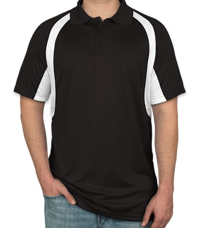 Badger B-Dry Contrast Performance Polo - Black / White