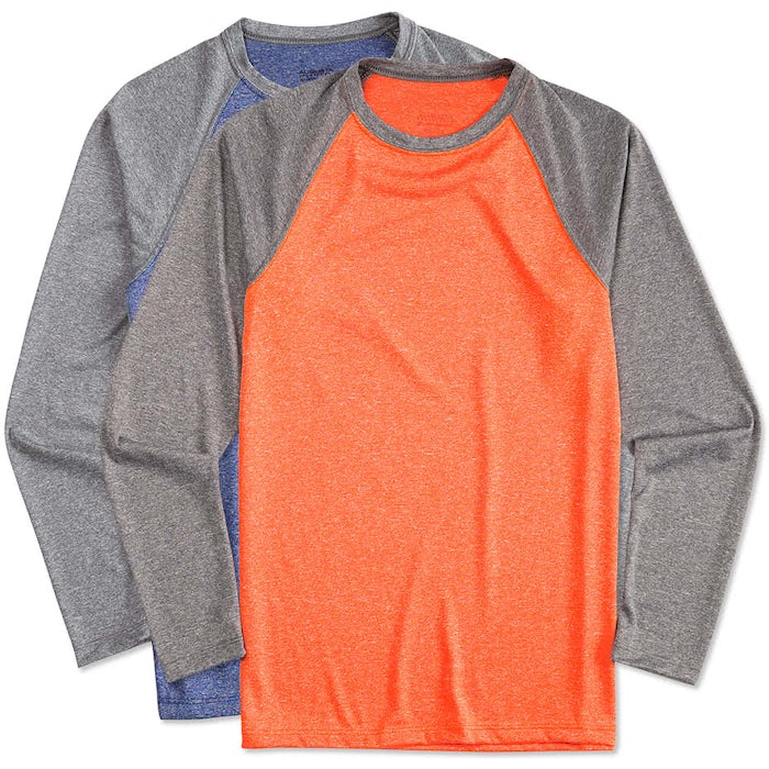Augusta Heather Raglan Long Sleeve Performance Shirt