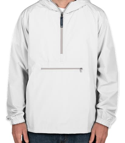 Charles River Pack-N-Go Hooded Packable Anorak - Screen Printed - White