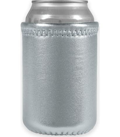 Metallic Neoprene Can Cooler - Metallic Silver