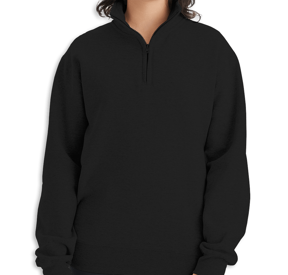 Champion Powerblend Eco Midweight Quarter Zip Sweatshirt in Black