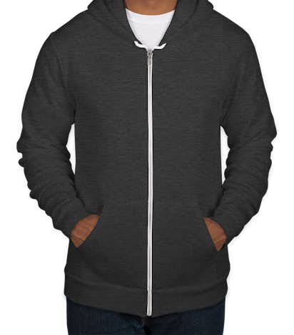 American Apparel USA-Made Flex Fleece Zip Hoodie - Dark Heather Grey
