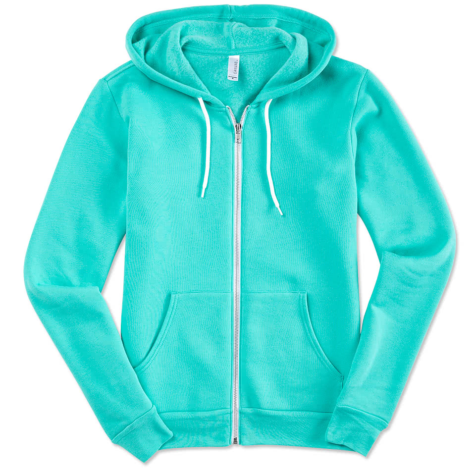 teal zipper hoodie