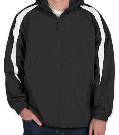 Sport-Tek Fleece Lined Colorblock Hooded Jacket - Black / White