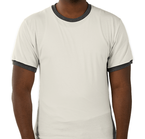 Champion Premium Fashion Ringer T-shirt - Color: Chalk White / Charcoal Heather