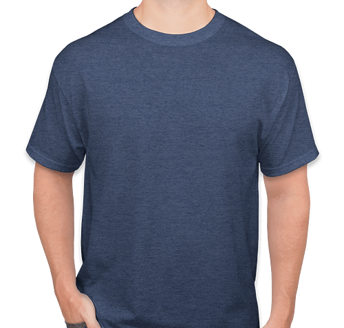 Hanes EcoSmart® 50/50 T-shirt - Color: Heather Navy