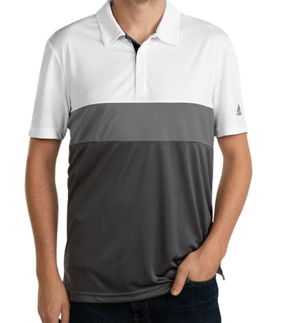 Adidas 100% Recycled Block Polo - White / Grey Three / Grey Five