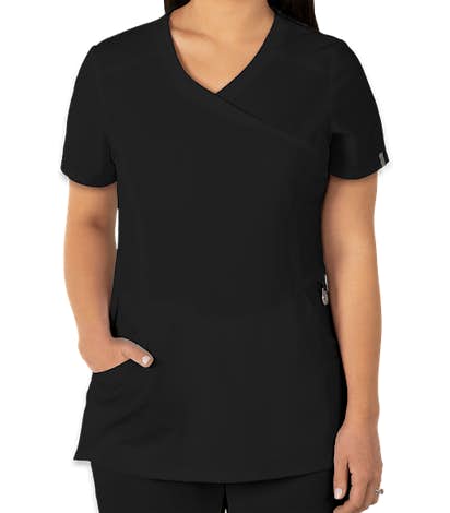 Cherokee Infinity Women's Mock Wrap Scrub Top - Black