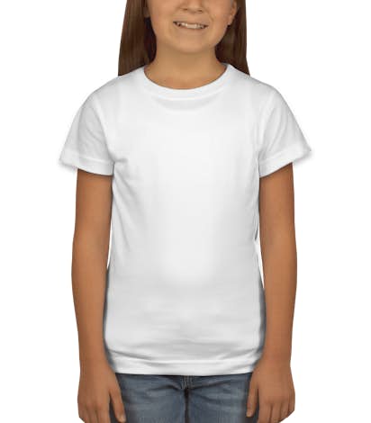 LAT Youth Girls Longer Length Jersey T-shirt - White