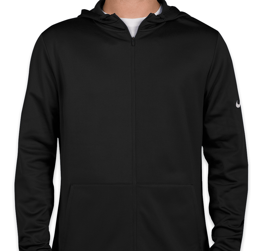 Nike Therma-FIT Full-Zip Performance Hooded Sweatshirt in Black
